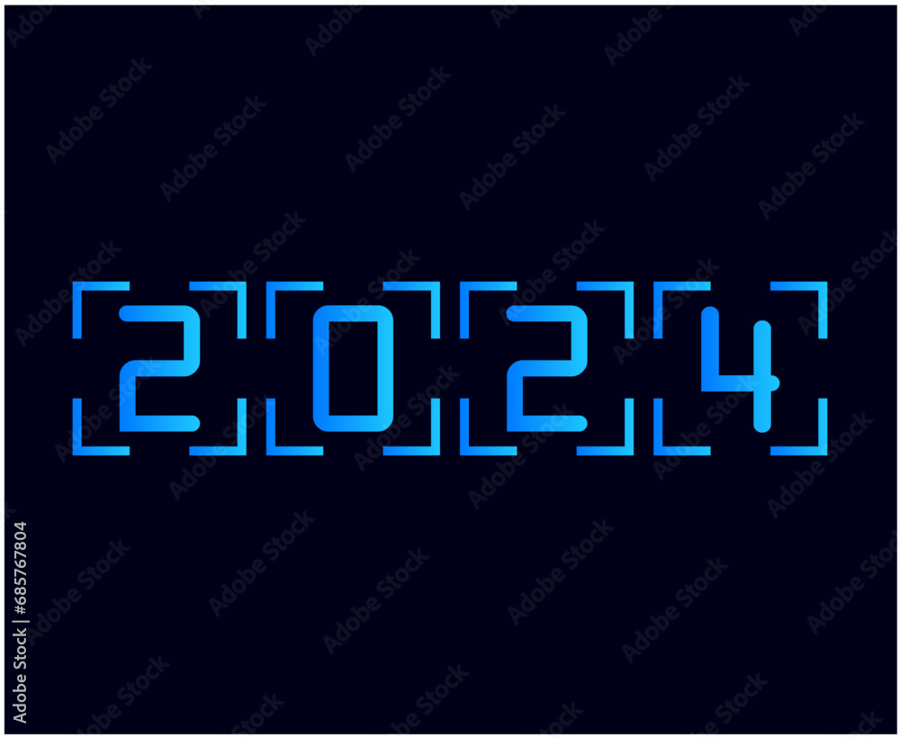 2024 Happy New Year Abstract Cyan Graphic Design Vector Logo Symbol Illustration With Blue Background 2024 Happy New Year Abstract Cyan Graphic Design Vector Logo Symbol Illustration With Blue Background