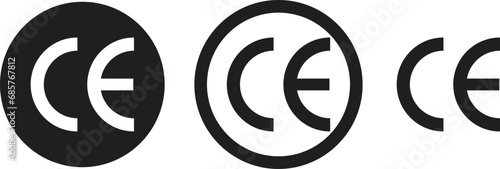 CE symbol collection. CE icon mark vector. CE sign isolated on white background