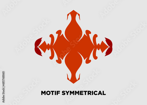 Vector illustration of symmetrical background art motif