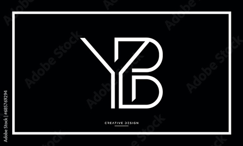 Alphabet letters YB or BY logo monogram