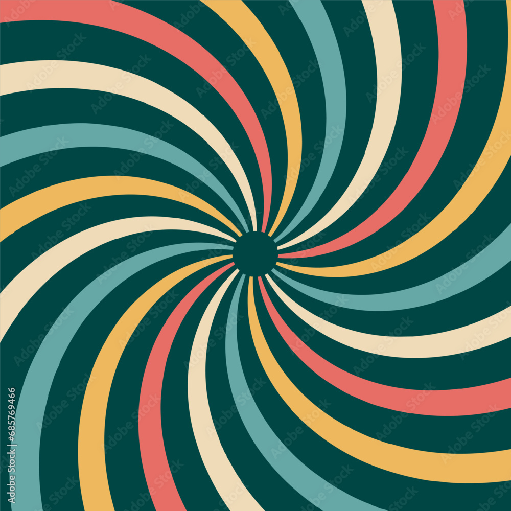 Abstract spiral background with green, white, red, blue, yellow color vector illustration template
