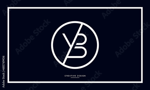 Alphabet letters YB or BY logo monogram