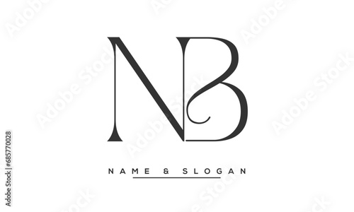 NB,  BN,  N,  B  Abstract  Letters  Logo  Monogram