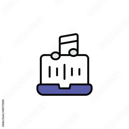 Laptop icon design with white background stock illustration