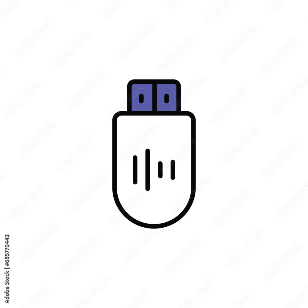Flash Drive icon design with white background stock illustration Flash Drive icon design with white background stock illustration