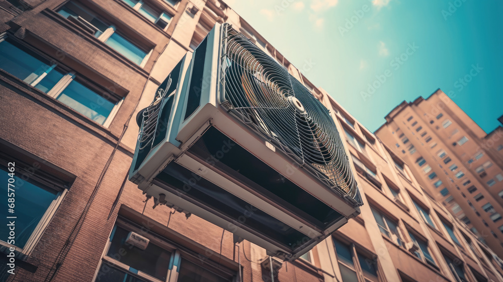 Fototapeta premium Air conditioning exhaust machine in a building
