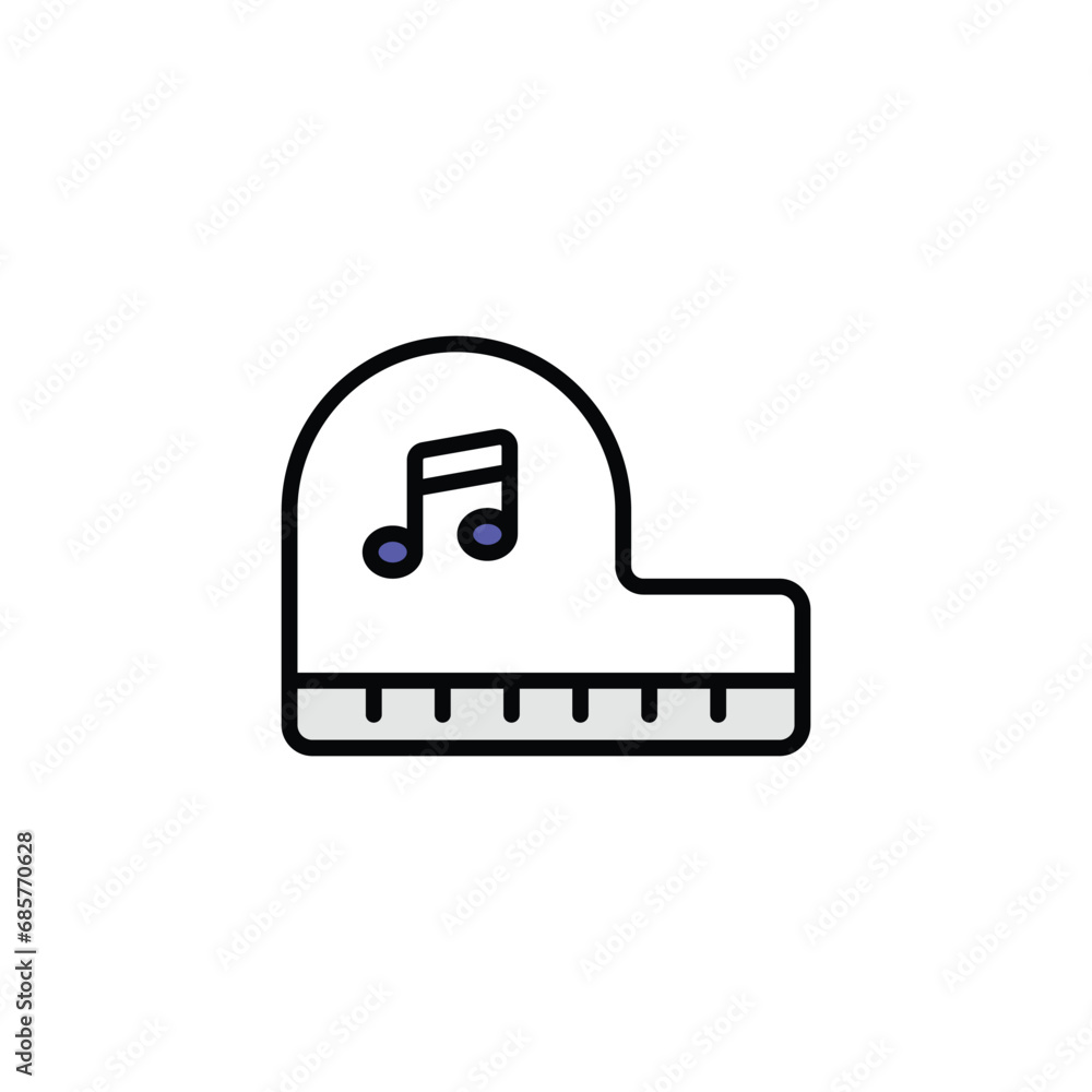 Piano icon design with white background stock illustration Piano icon design with white background stock illustration