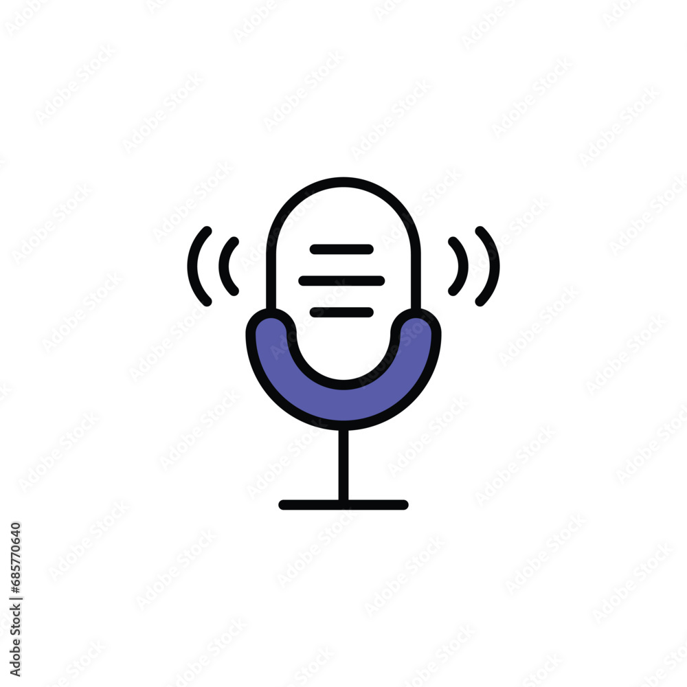 Microphone icon design with white background stock illustration Microphone icon design with white background stock illustration