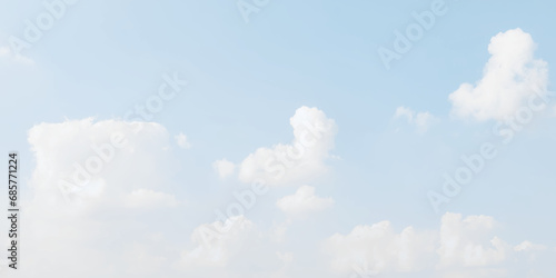 Natural sky beautiful blue and white texture background. Blue sky with white clouds on a clear Sunny day. Blue sky background with white clouds during day panorama 