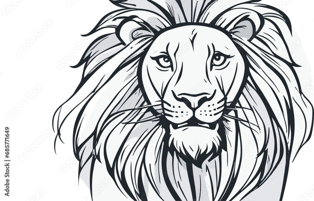 Lion cartoon character vector image. Illustration of cute lion design graphic on the white background