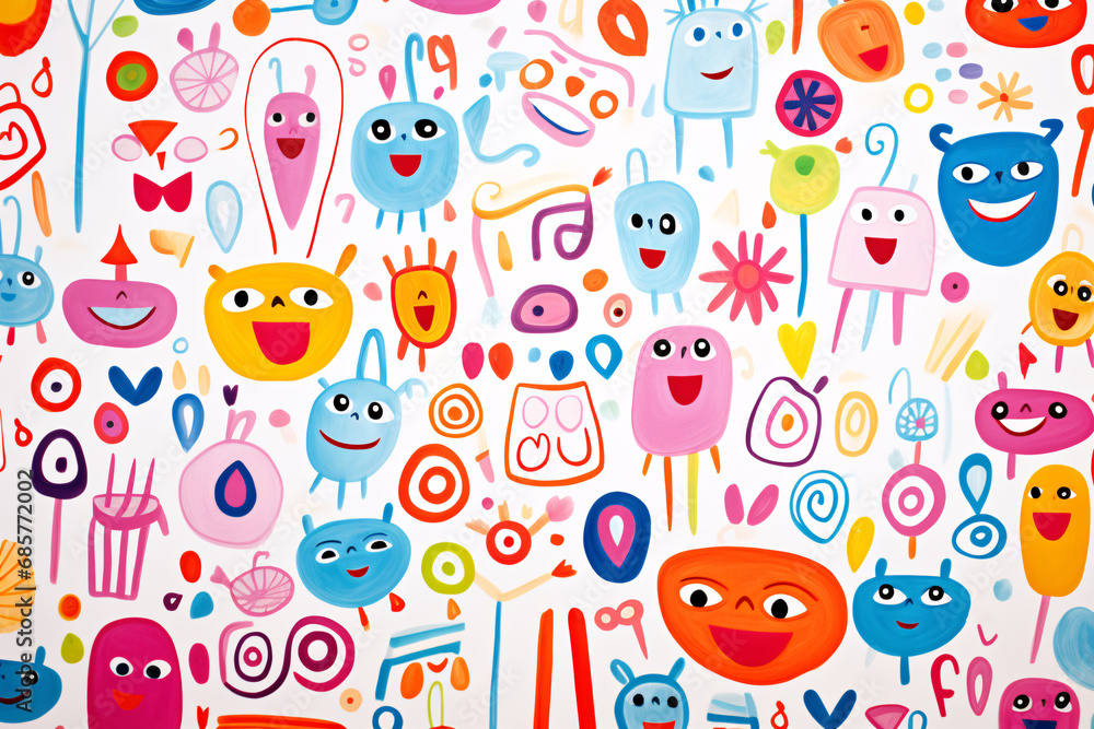 Cute cartoon characters pattern Cute cartoon characters pattern