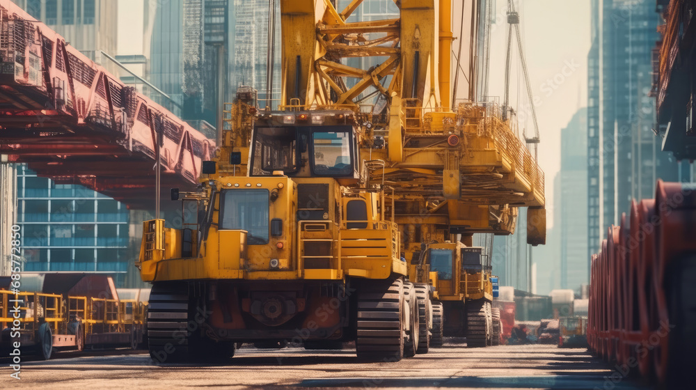 Bulldozers and excavators are mining minerals Bulldozers and excavators are mining minerals