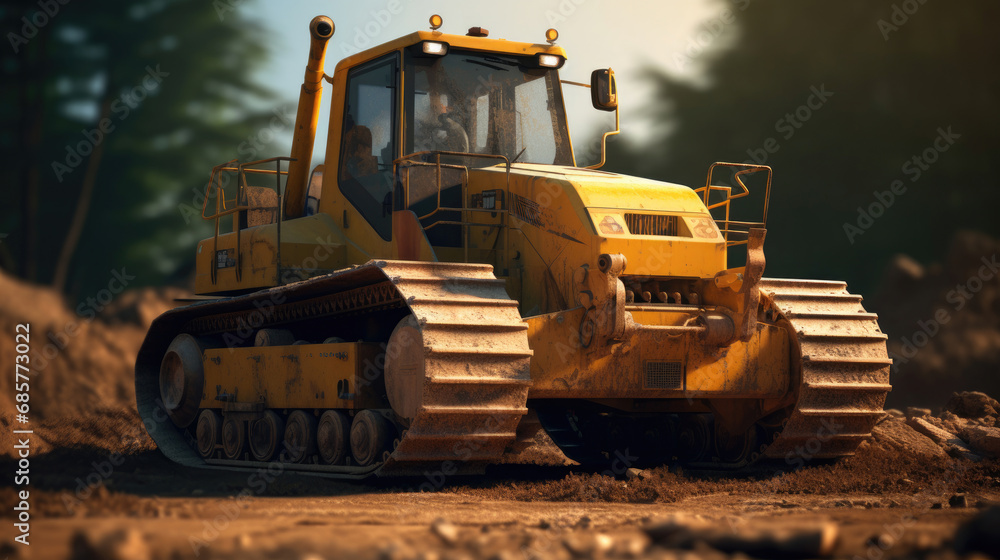 Bulldozers and excavators are mining minerals Bulldozers and excavators are mining minerals