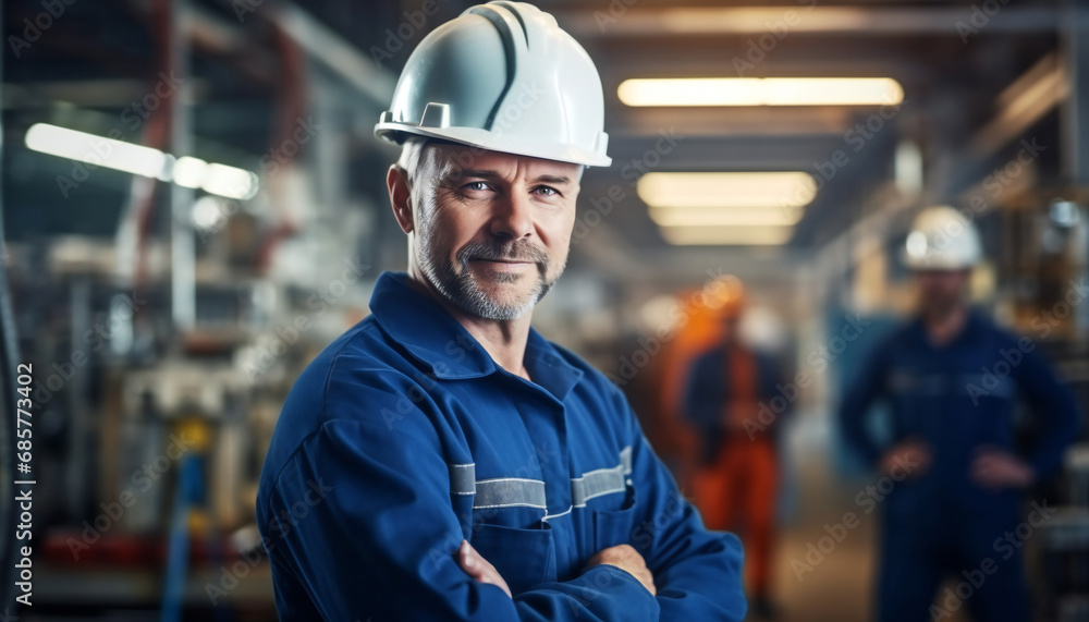 Portrait Professional mechanical engineering male in white safety hard hat helmet and look at camera Portrait Professional mechanical engineering male in white safety hard hat helmet and look at camera