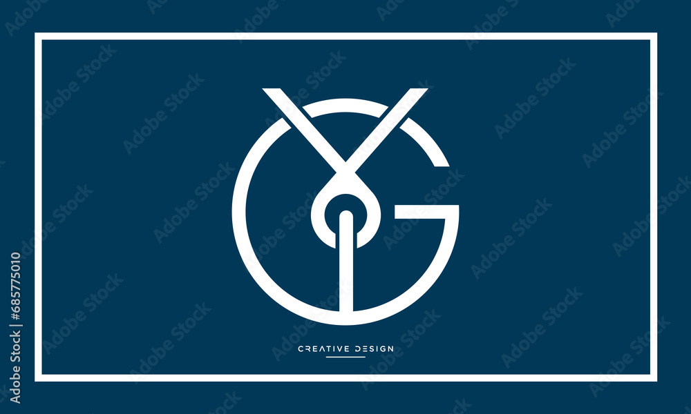 Alphabet letters YG or GY logo monogram Alphabet letters YG or GY logo monogram