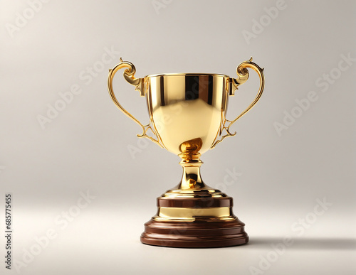 gold trophy cup isolated on white