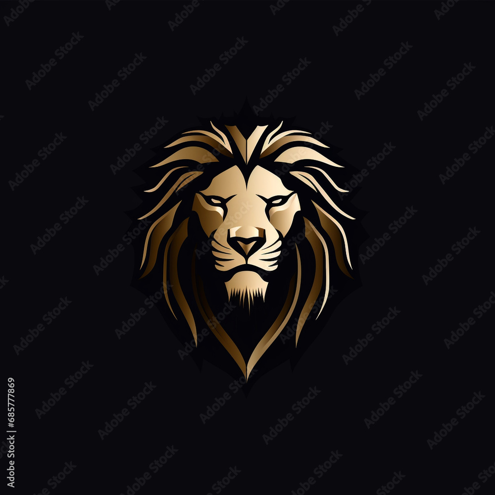 Ai Generated Art abstract lion head vector logo