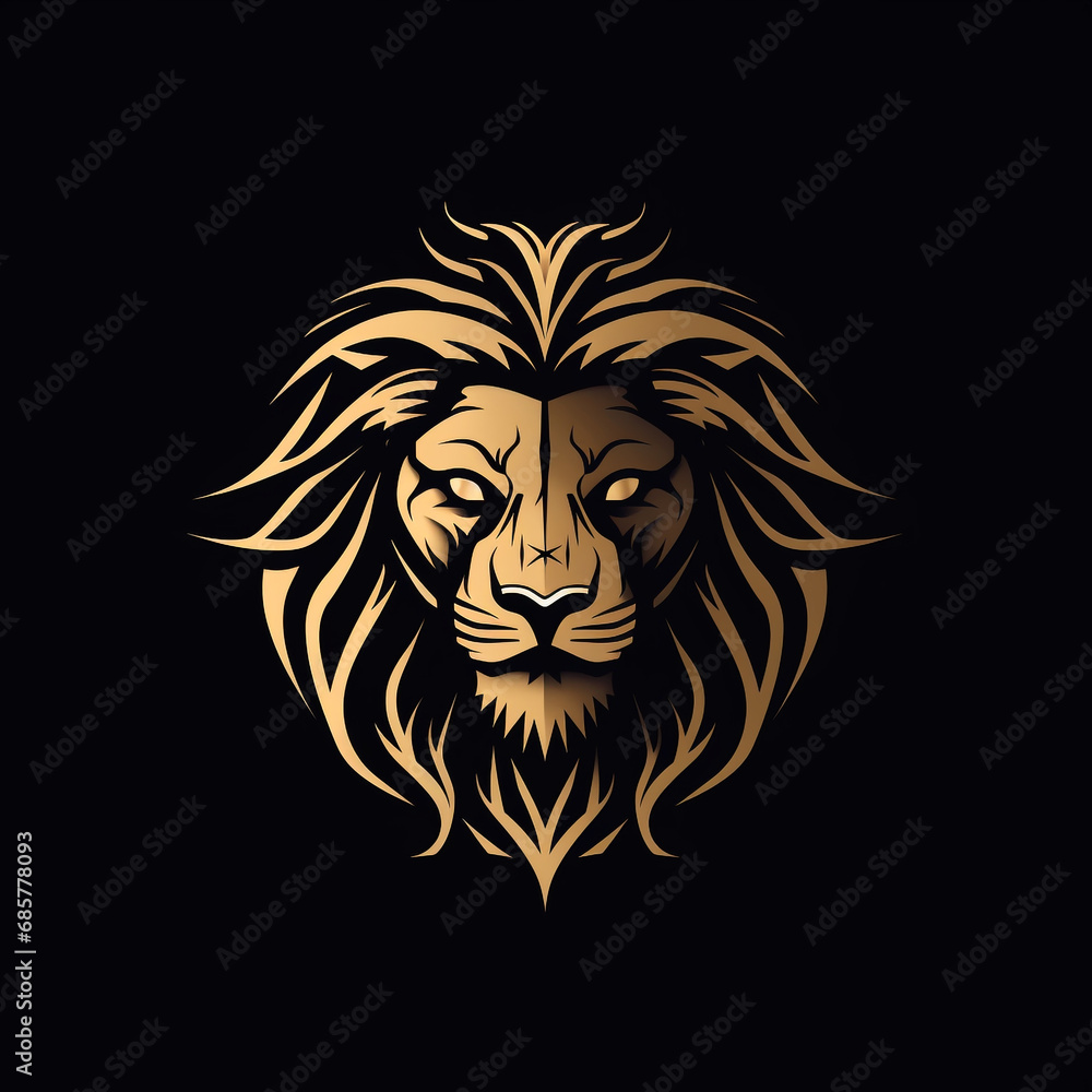 Ai Generated Art abstract lion head vector logo