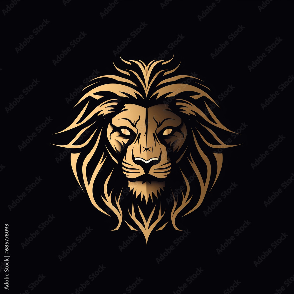 Ai Generated Art abstract lion head vector logo Ai Generated Art abstract lion head vector logo