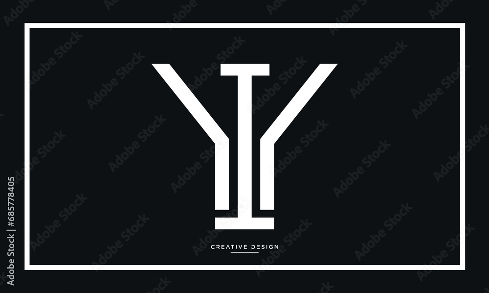 Alphabet letters YI or IY logo monogram Alphabet letters YI or IY logo monogram