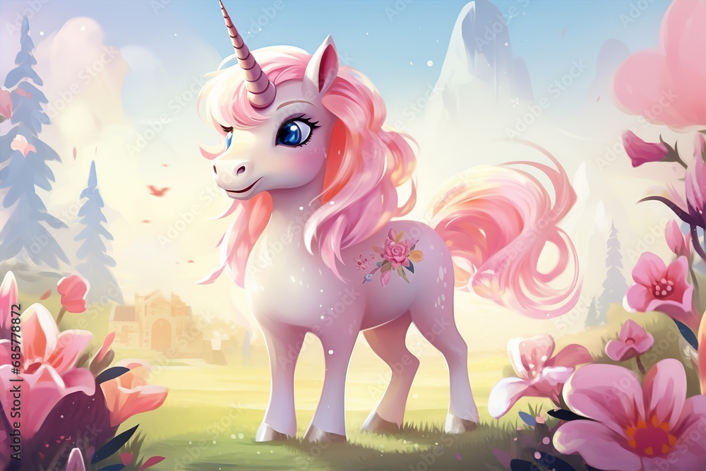 pretty little unicorn, cartoon design