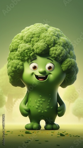 a cartoon character of a broccoli