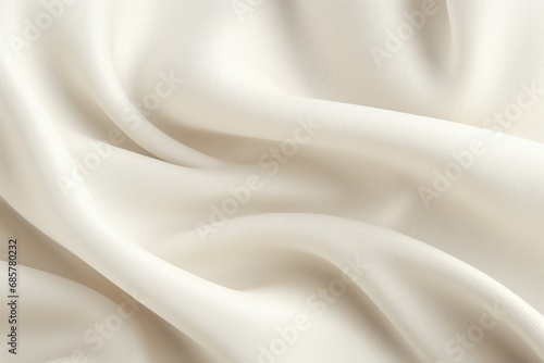 White satin, linen textiles, jeans fabric curves wave lines background texture for web design , banner , business concept. Generative AI photo