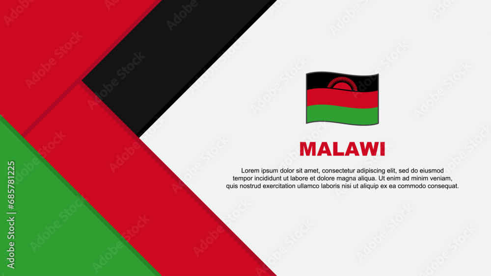Obraz premium Malawi Flag Abstract Background Design Template. Malawi Independence Day Banner Cartoon Vector Illustration. Malawi Illustration