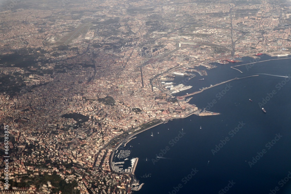 Napoli - Panorama dei porti dall'aereo