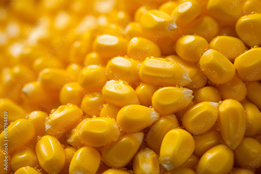 Grains of yellow corn, extremely close. Grains of yellow corn, extremely close.