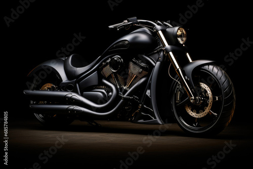 Modern black motorcycle