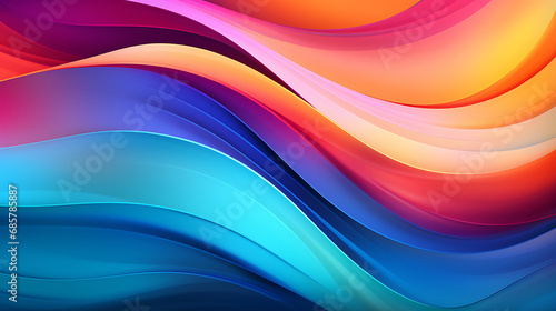 Abstract bright geometric background. Banner with colorful beautiful waves. Gradient wallpaper. Modern graphic design
