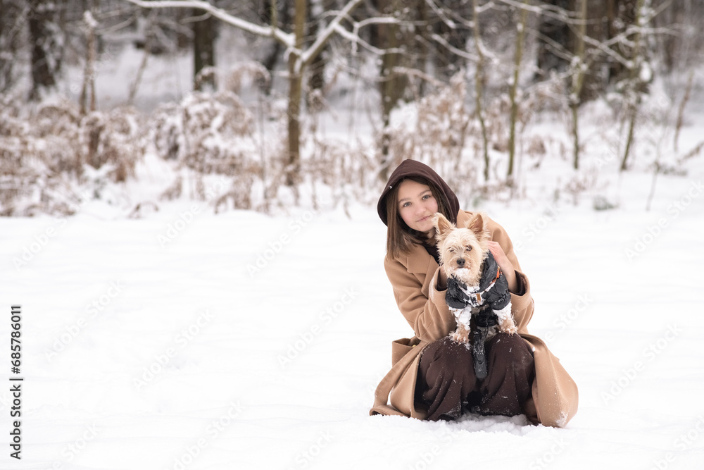 Portrait of a young beautiful girl in a winter forest. Portrait of a young beautiful girl in a winter forest.