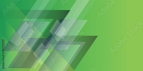 Abstract modern green banner background with diagonal stripes and dot halftone. vector illustration