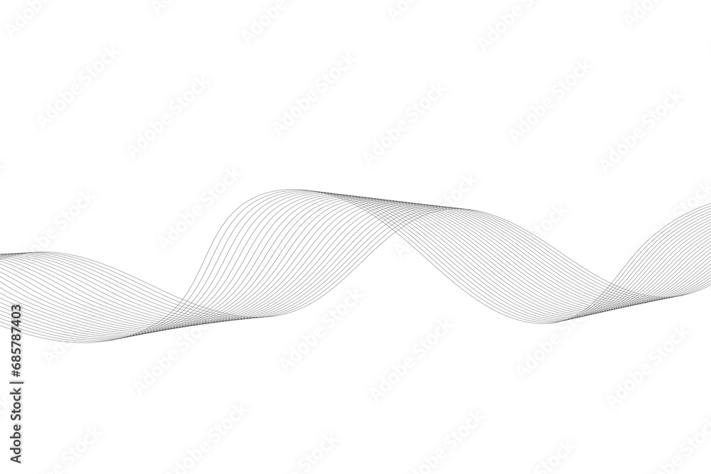 Fototapeta premium Vector abstract background with dynamic blue waves, lines, and particles.
