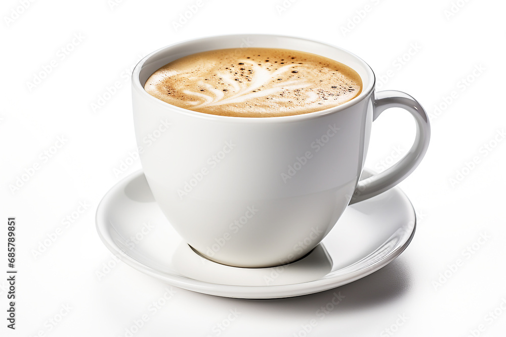 Obraz premium White cup coffee isolated on white background