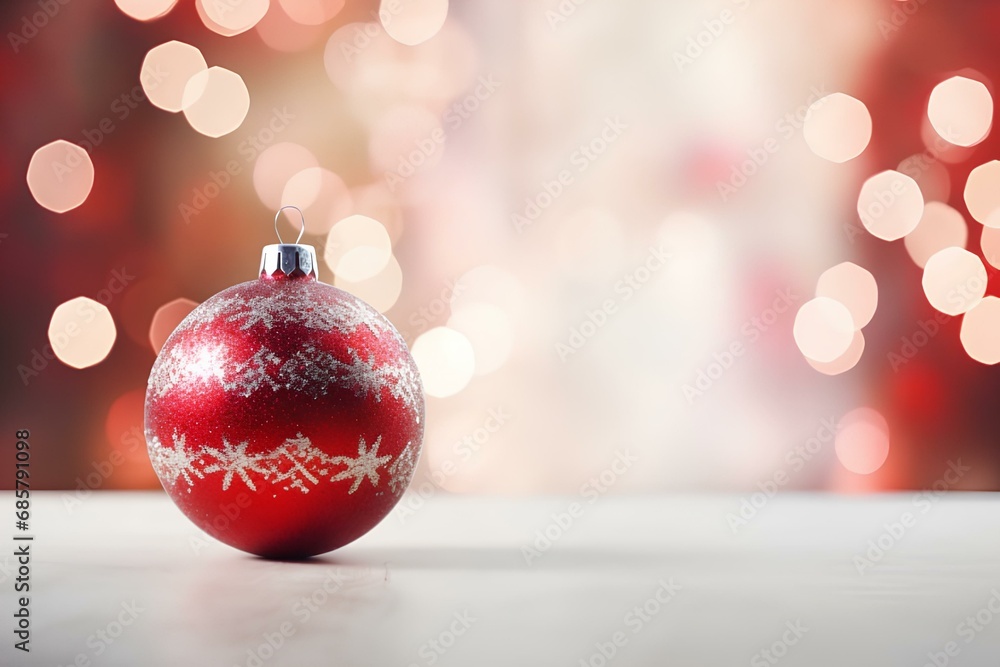 red christmas ball on snow red christmas ball on snow