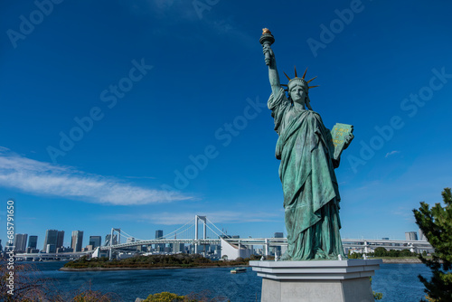 Tokyo s Statue of Liberty in Odaiba Marine Park  Minato City  Tokyo  Japan