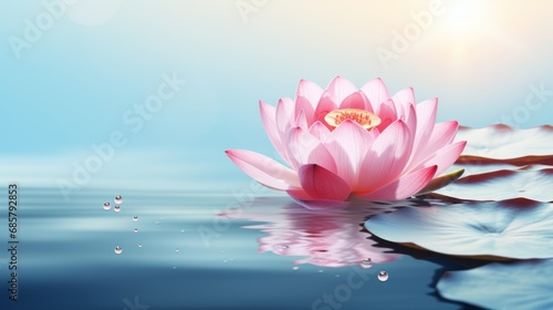 pink flowers in water. Ai ilustration. digital painting. Generative AI Artificial Intelligence Artwork