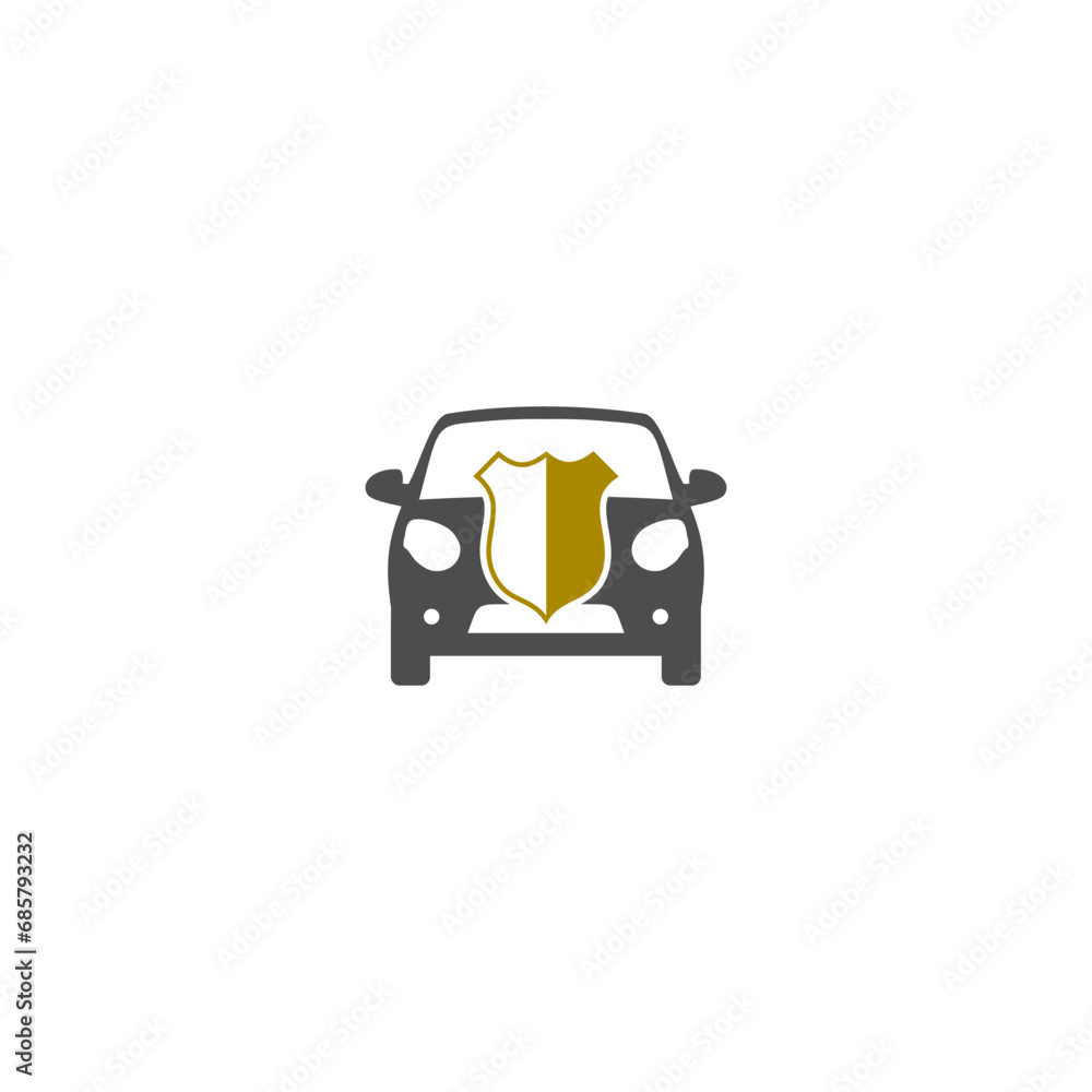 Car insurance, Car shield icon isolated on white background Car insurance, Car shield icon isolated on white background
