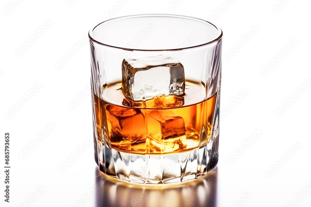 Whiskey glass isolated on white background