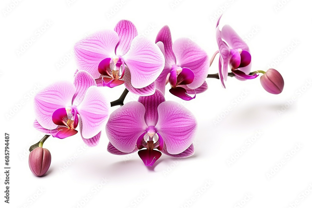 Obraz premium Pink orchid flowers isolated on white background