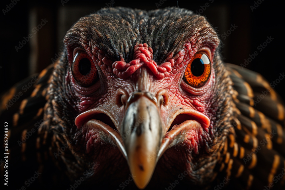 Close-up of an eagle's fierce gaze

