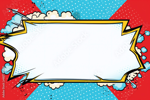 Comic book explosion frame on dotted background