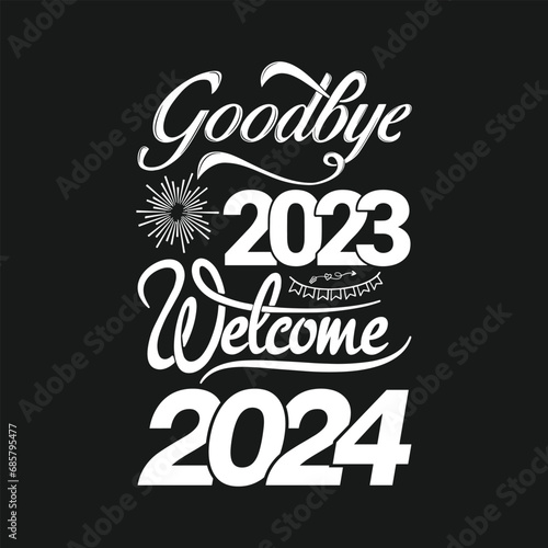 Happy New Year t-shirt design  happy new year 2024  typography  holiday  new Year t-shirt design  2024 t-shirt  trendy  festival  T-shirt design fully vector graphics for t-shirt print design