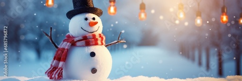 Snowman Happily Welcomes The Snowy Season © Ян Заболотний