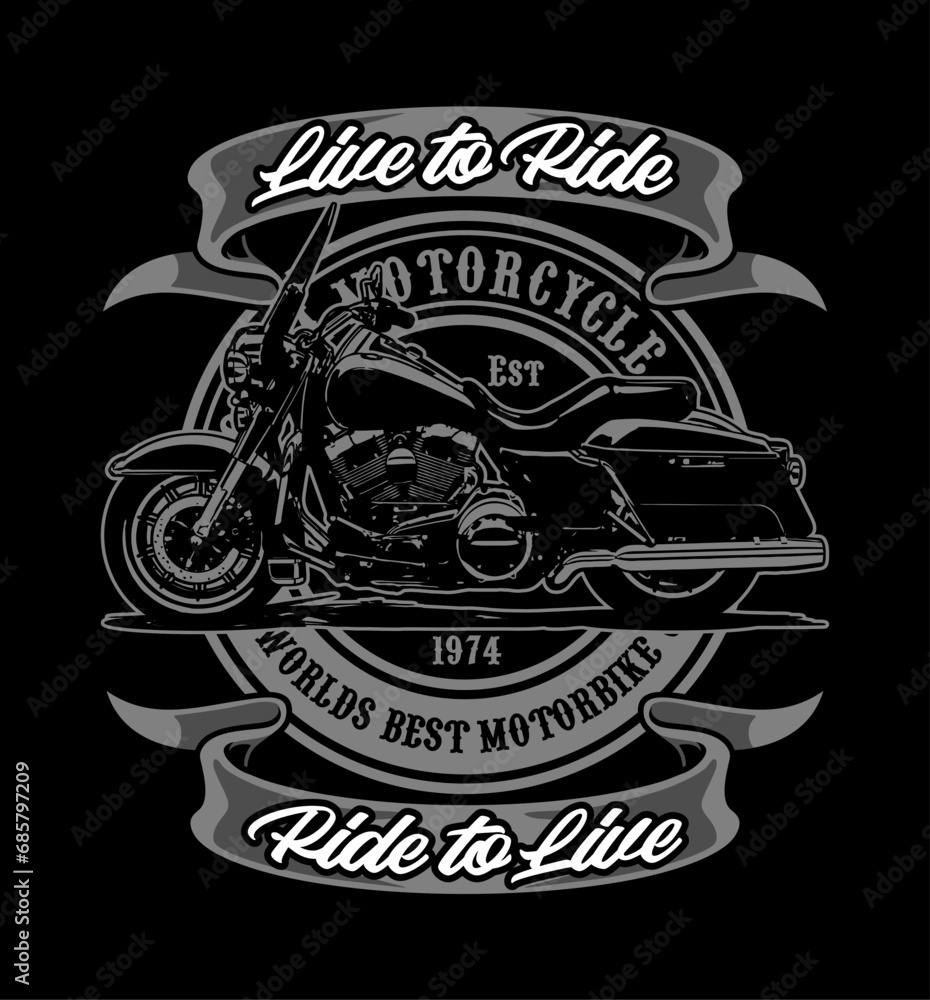 silhouette motorbike and gray ribbon