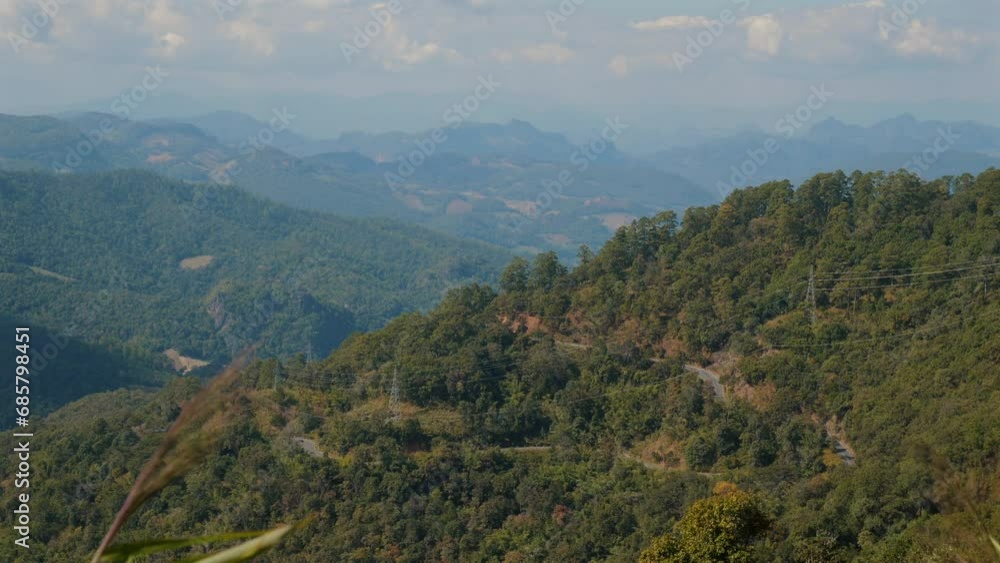 Expansive view of lush green mountains under blue skies, serenity of nature, Landscape and travel photography. Expansive view of lush green mountains under blue skies, serenity of nature, Landscape and travel photography.
