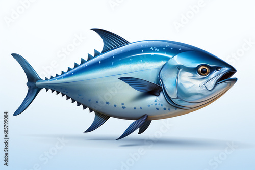  Illustration of a blue tuna fish side view