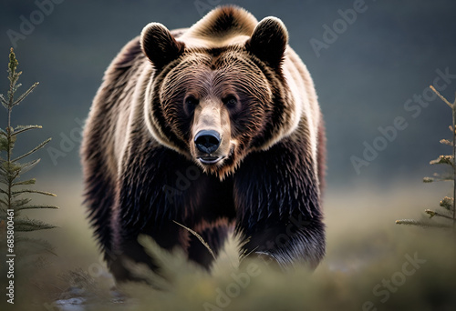 brown bear on minimal background